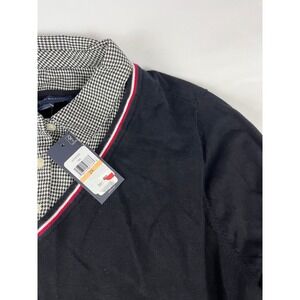 Tommy Hilfiger 2XL Houndstooth‎ Mock Layered V-Neck Long Sleeve Pullover Top